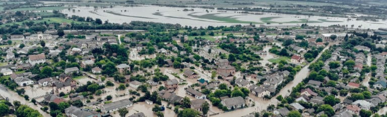 flooded town