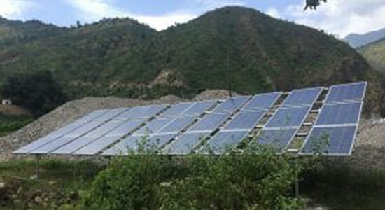 solar panels on a hillside